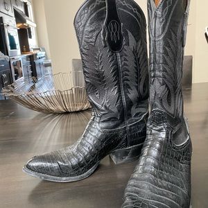 Tony Lama crocodile black cowboy boots